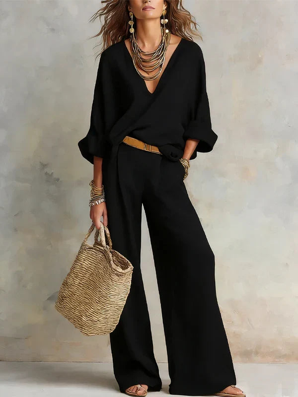 Tara | Conjunto de estilo vacacional con pantalón palazzo