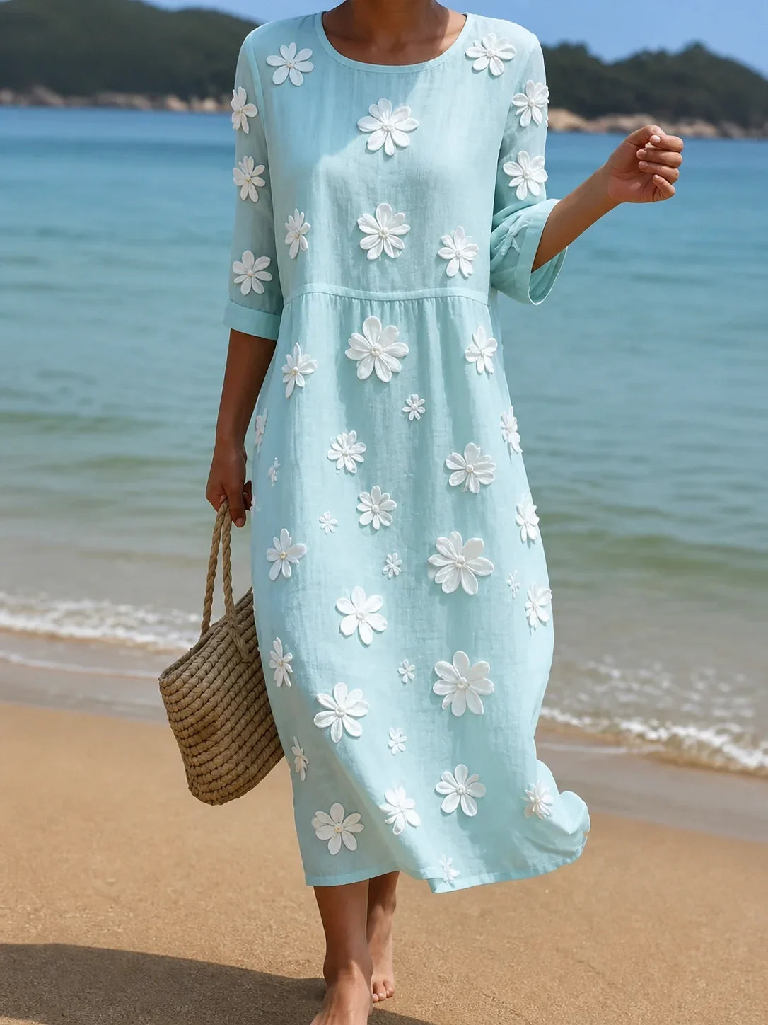 Vestido casual con estampado floral para mujer