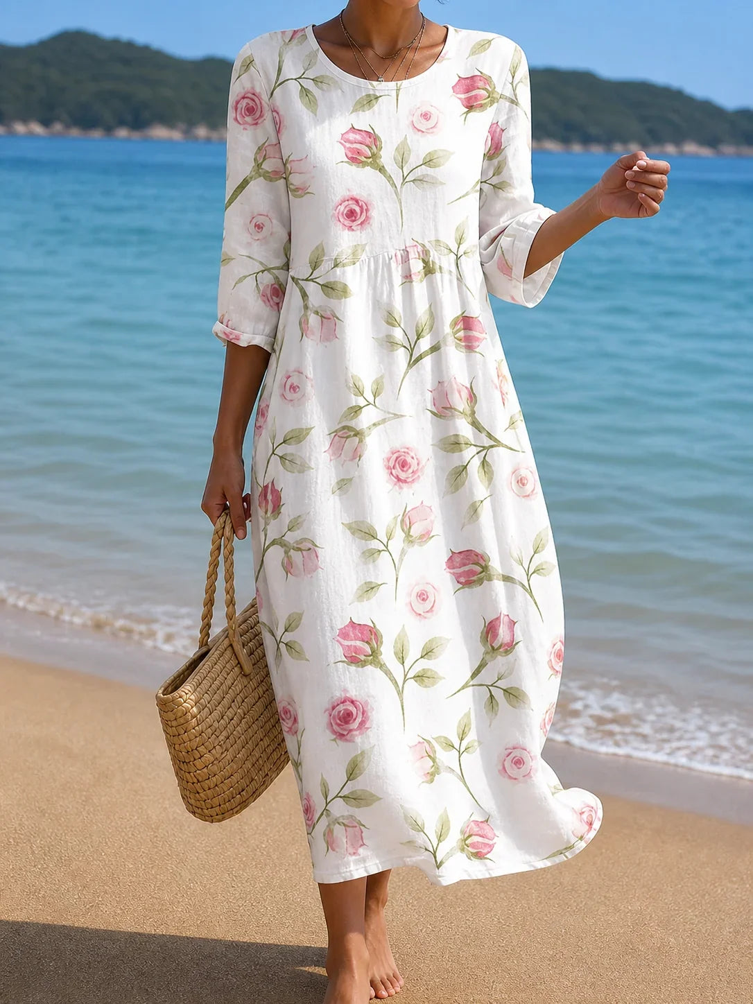 Vestido casual con estampado floral para mujer