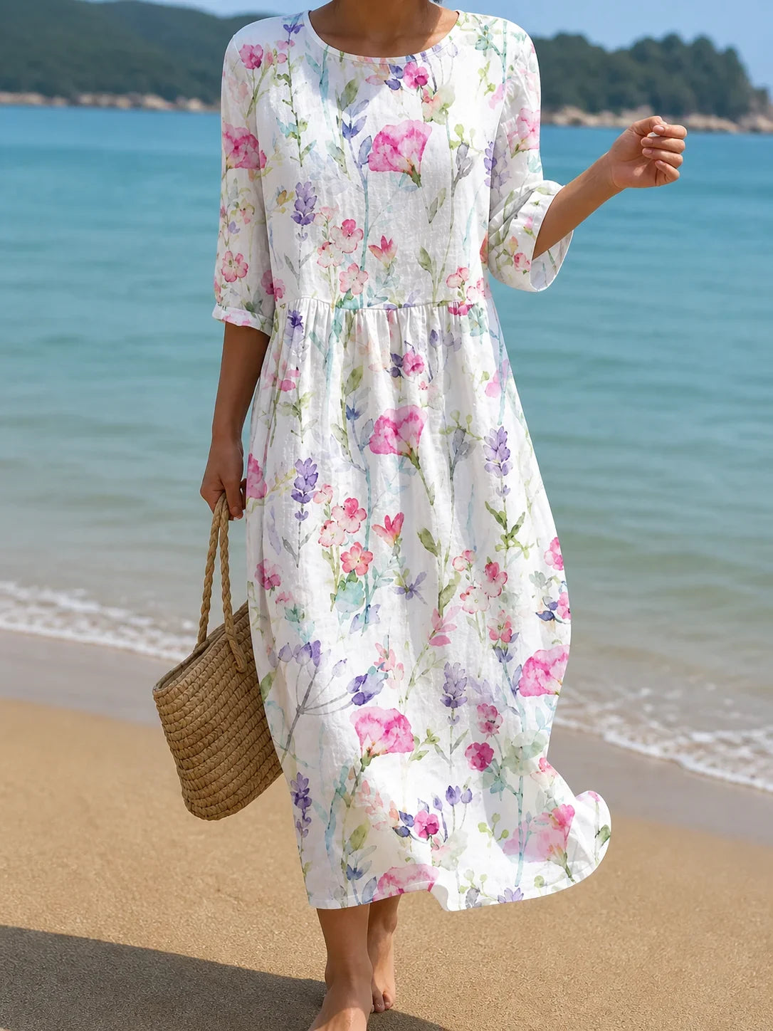 Vestido casual con estampado floral para mujer
