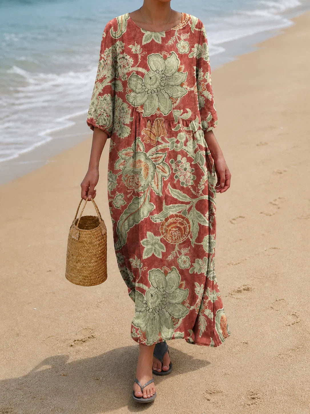 Vestido casual con estampado floral para mujer