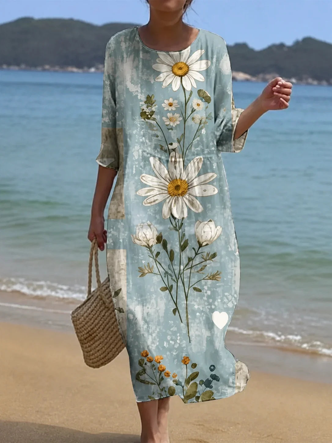 Vestido casual con estampado floral para mujer