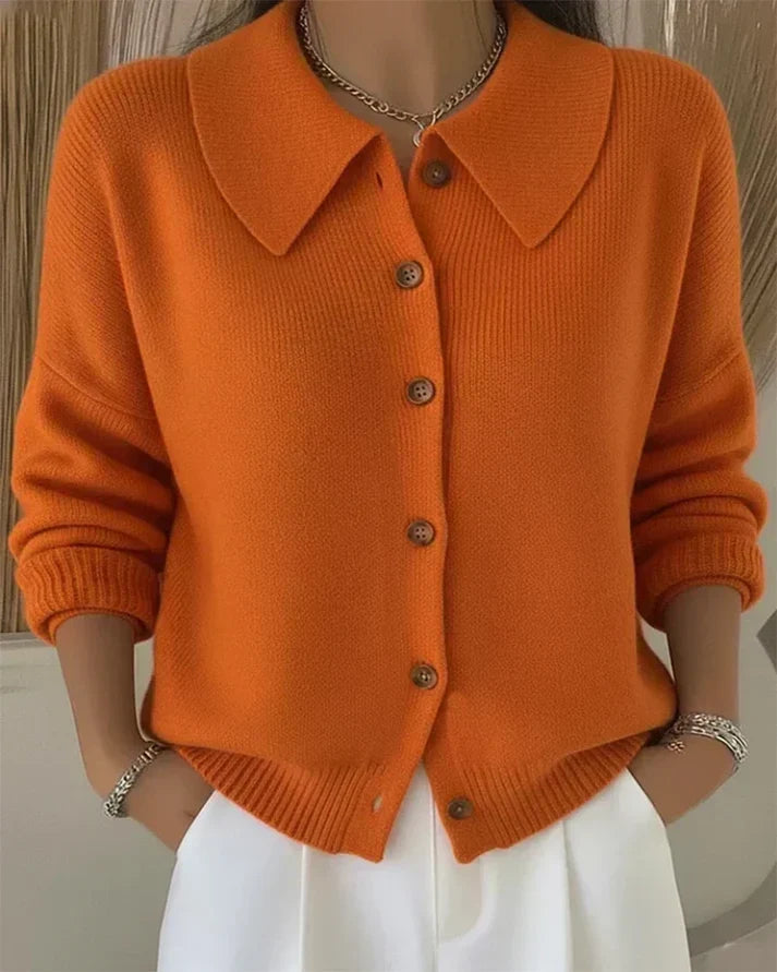Marisa | Cárdigan de punto con cuello camisero