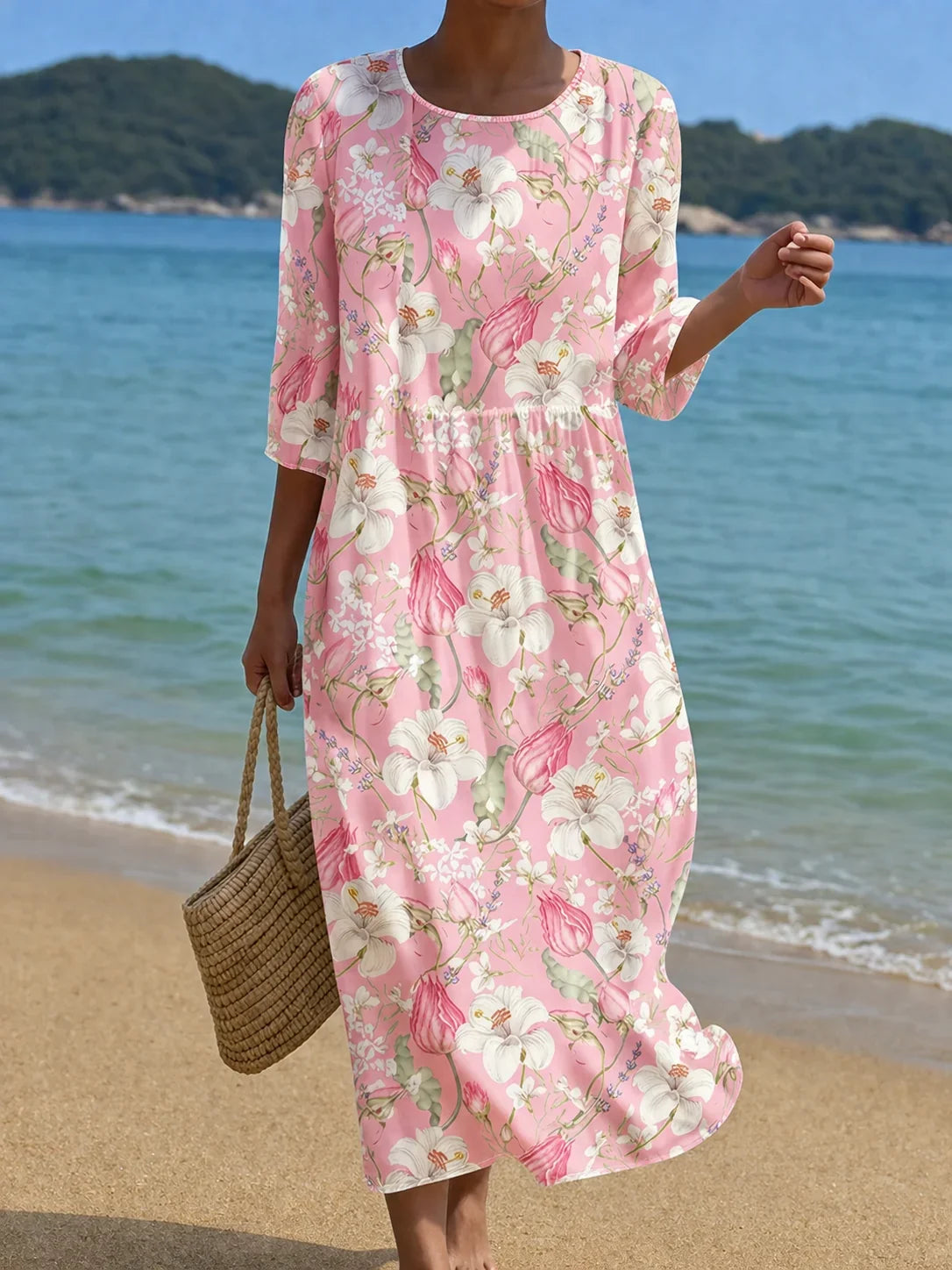 Vestido casual con estampado floral para mujer