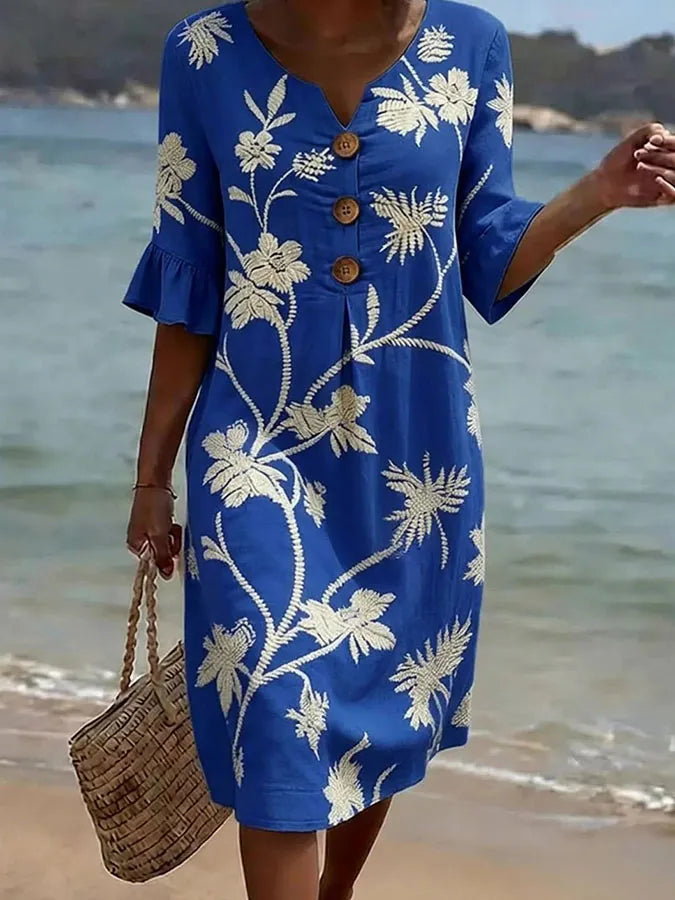 Vestido casual con estampado floral para mujer