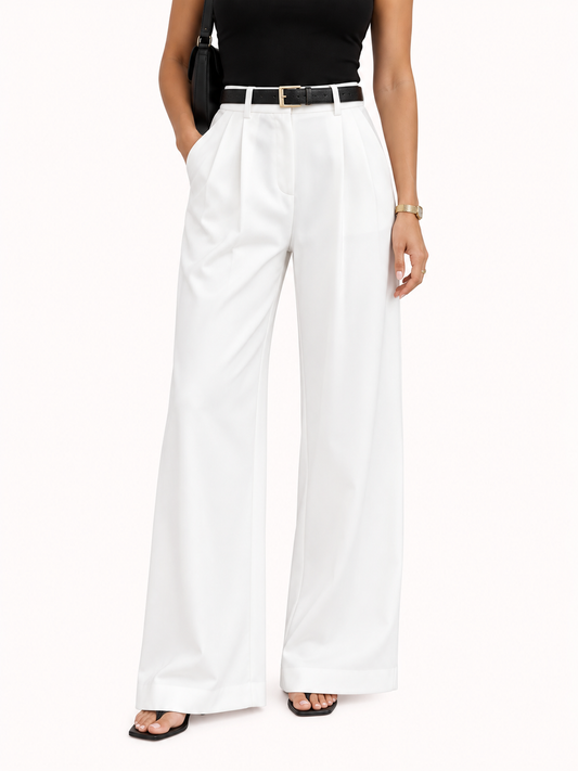 Pantalones Jimena de corte ancho lisos