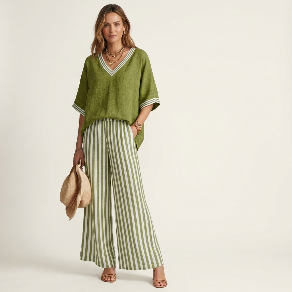 Odessa | Conjunto de top y pantalón a rayas