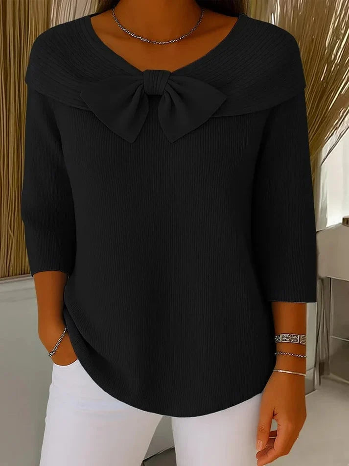 Filippa | Jersey con lazo y cuello redondo