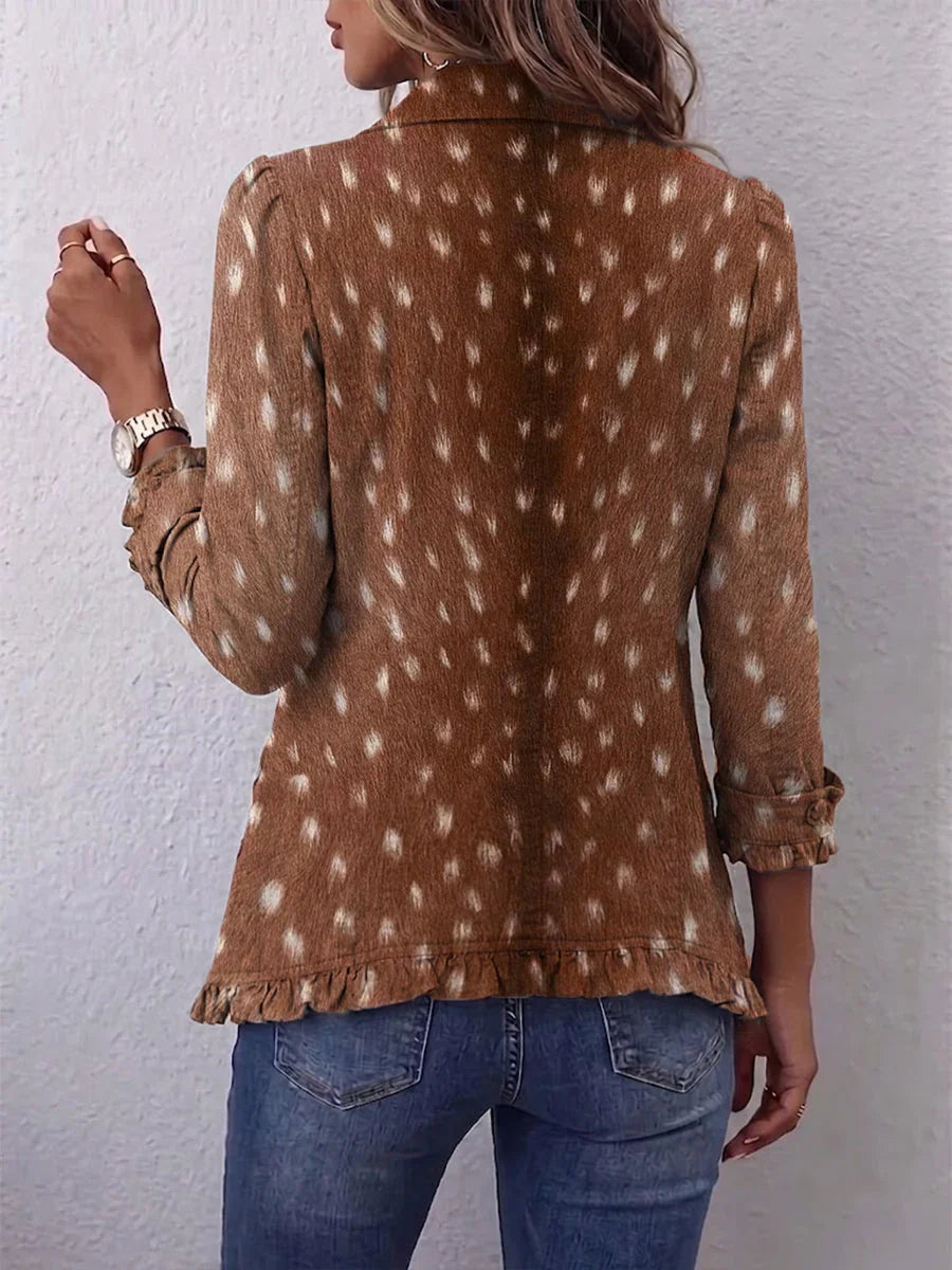 Patrizia | Chaqueta con estampado moteado y volantes