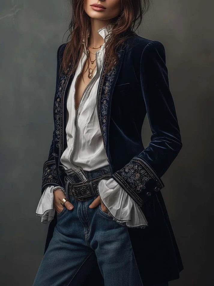 Nuria | Elegante chaqueta de terciopelo