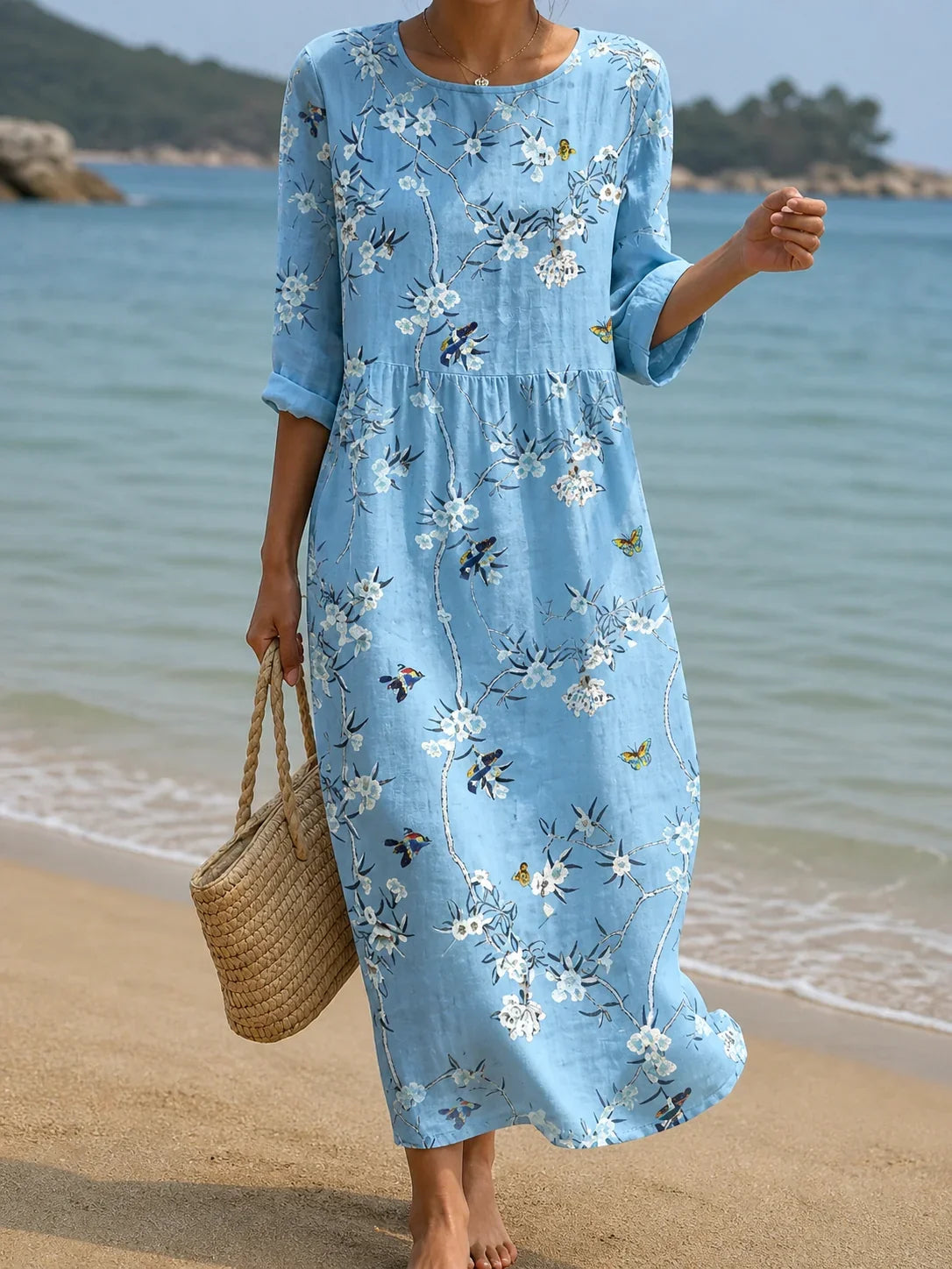 Vestido casual con estampado floral para mujer