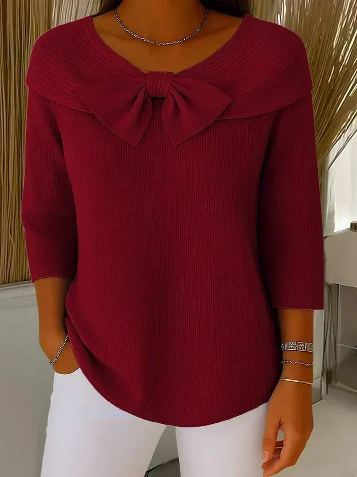 Filippa | Jersey con lazo y cuello redondo