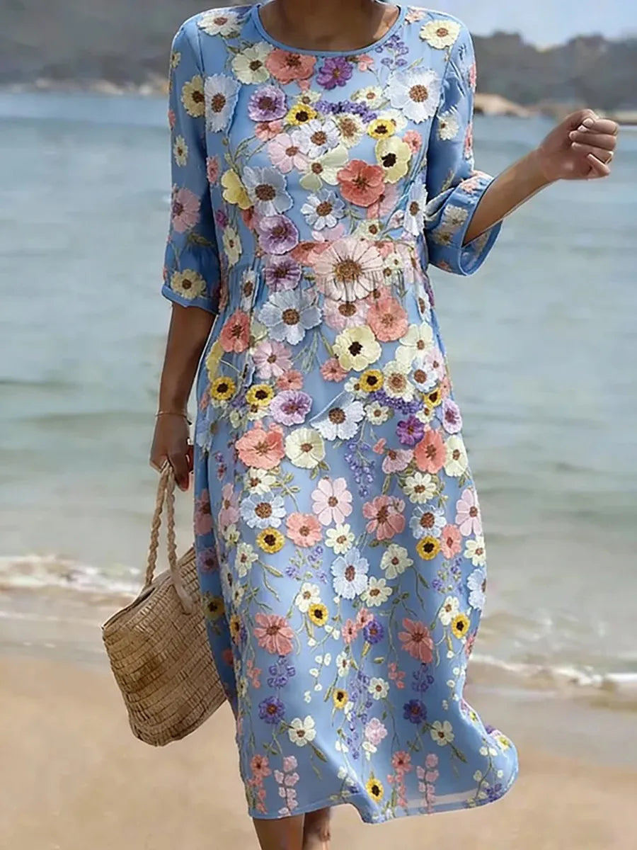 Vestido casual con estampado floral para mujer