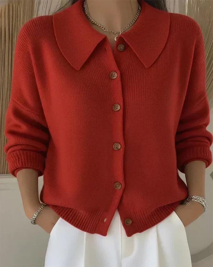 Marisa | Cárdigan de punto con cuello camisero