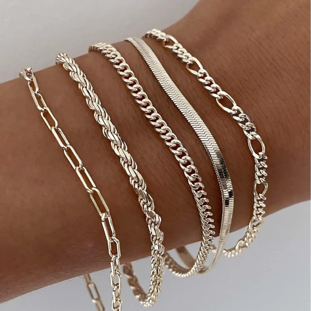 Eleonora | Conjunto de pulseras doradas