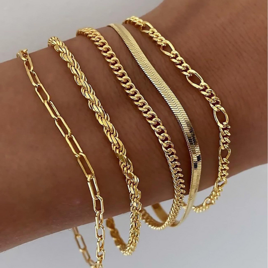 Eleonora | Conjunto de pulseras doradas