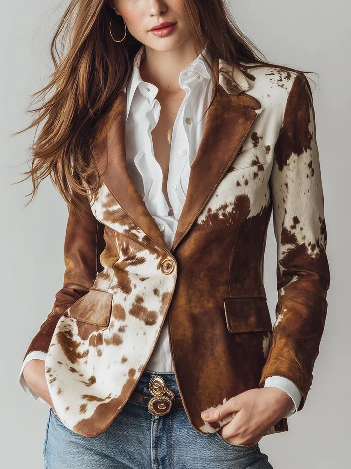 Manuela | Blazer con estampado animal vintage