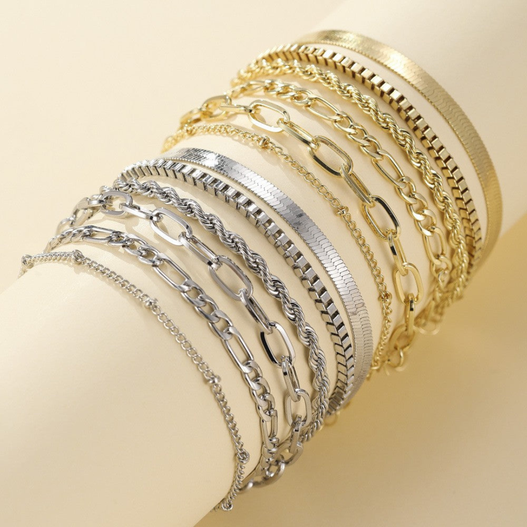 Eleonora | Conjunto de pulseras doradas
