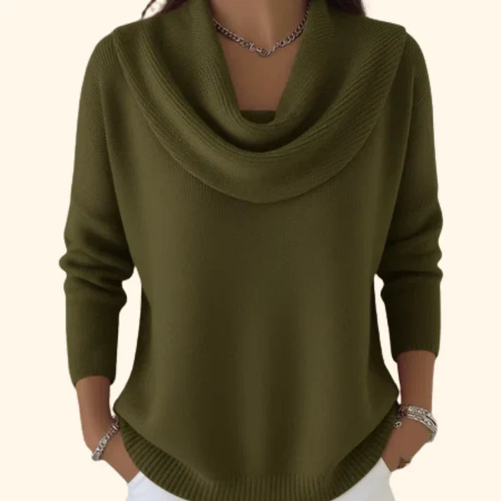 Julia | Jersey con cuello drapeado