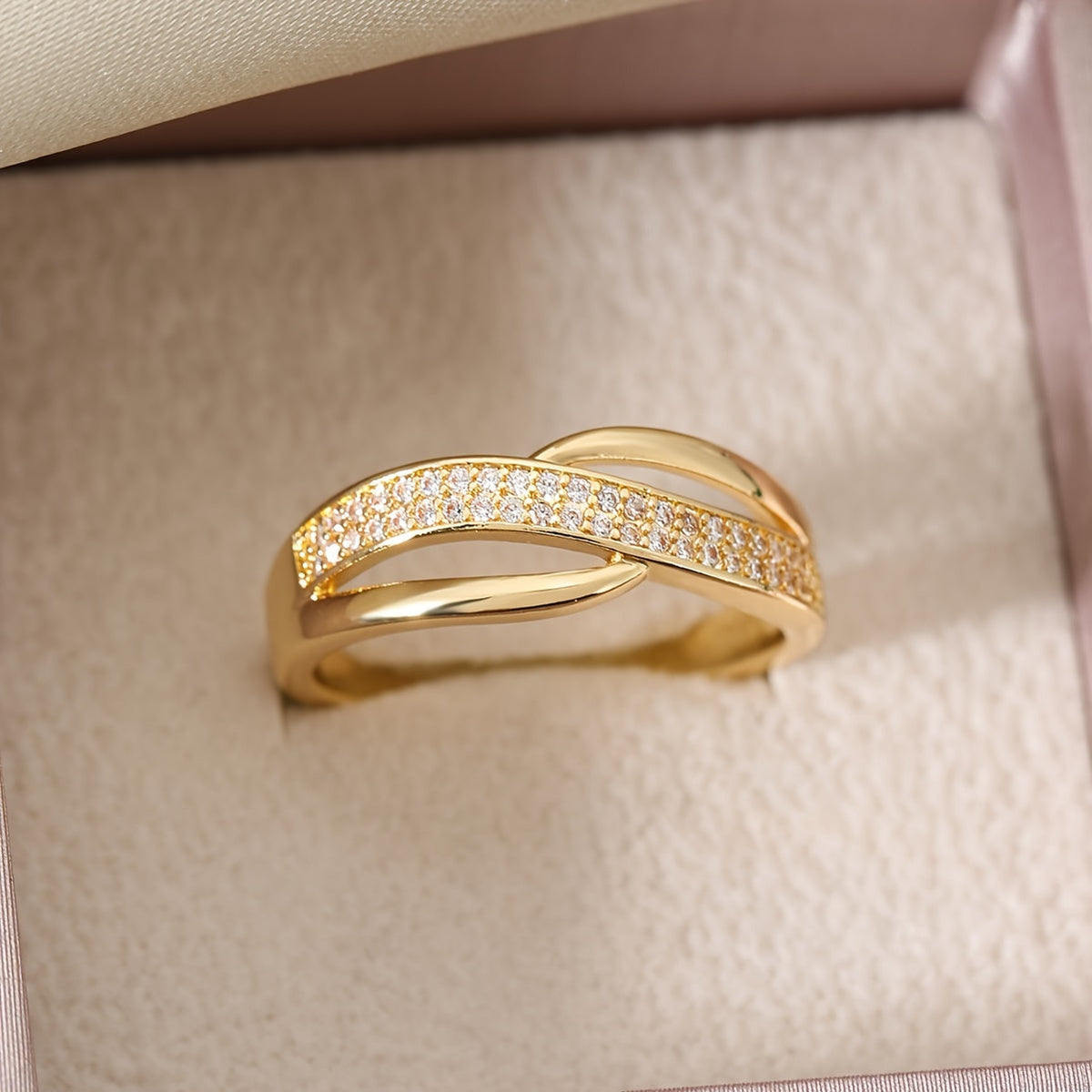 Serenina | Anillo cruzado dorado