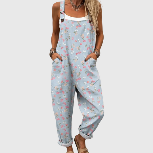 Azucena | Peto azul claro con estampado floral