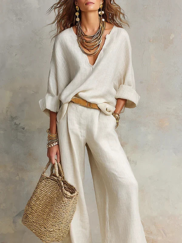 Tara | Conjunto de estilo vacacional con pantalón palazzo