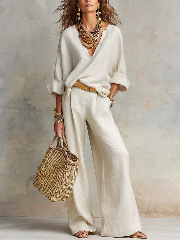 Tara | Conjunto de estilo vacacional con pantalón palazzo