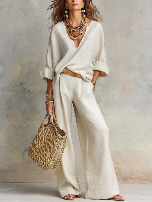 Tara | Conjunto de estilo vacacional con pantalón palazzo