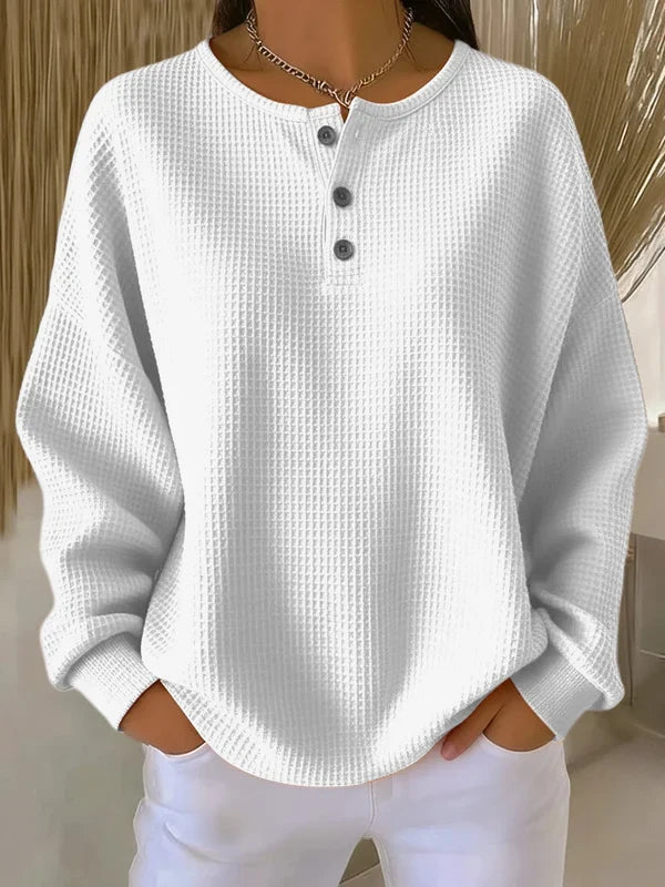Vincenza | Sudadera con cuello henley en relieve
