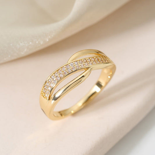 Serenina | Anillo cruzado dorado