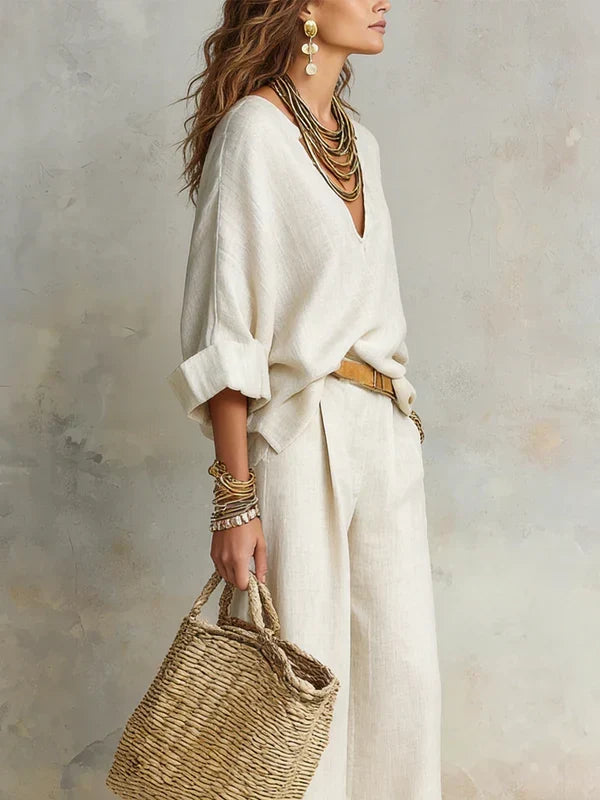 Tara | Conjunto de estilo vacacional con pantalón palazzo