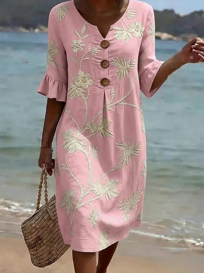 Vestido casual con estampado floral para mujer
