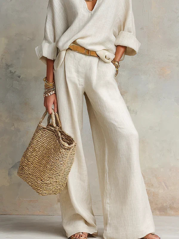 Tara | Conjunto de estilo vacacional con pantalón palazzo