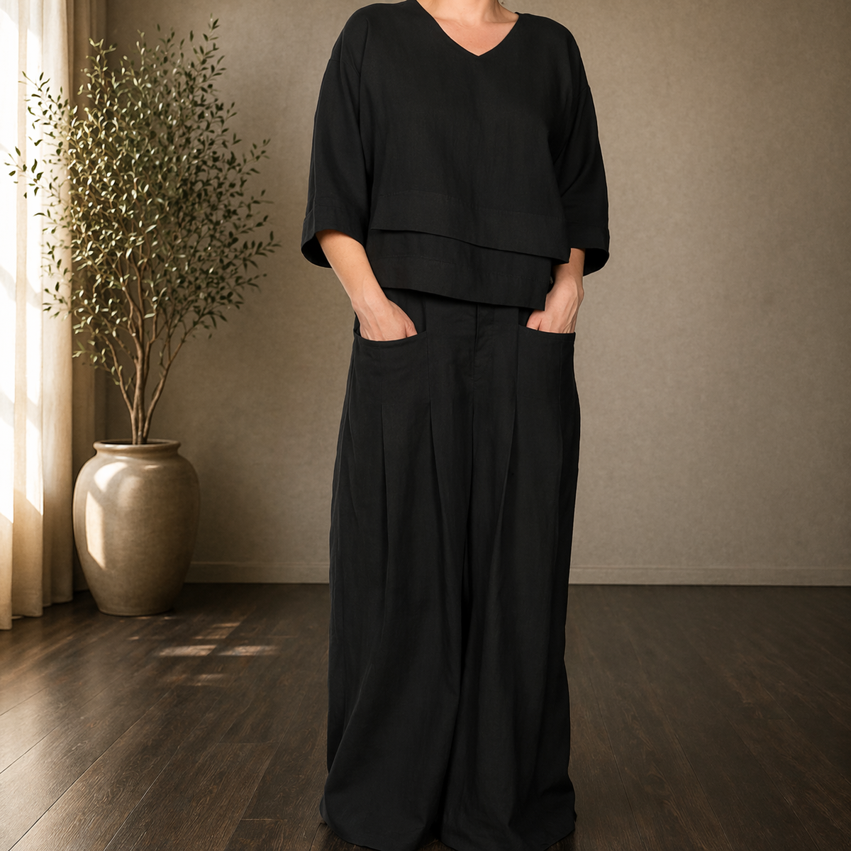Clara | Conjunto minimalista de dos piezas holgadas