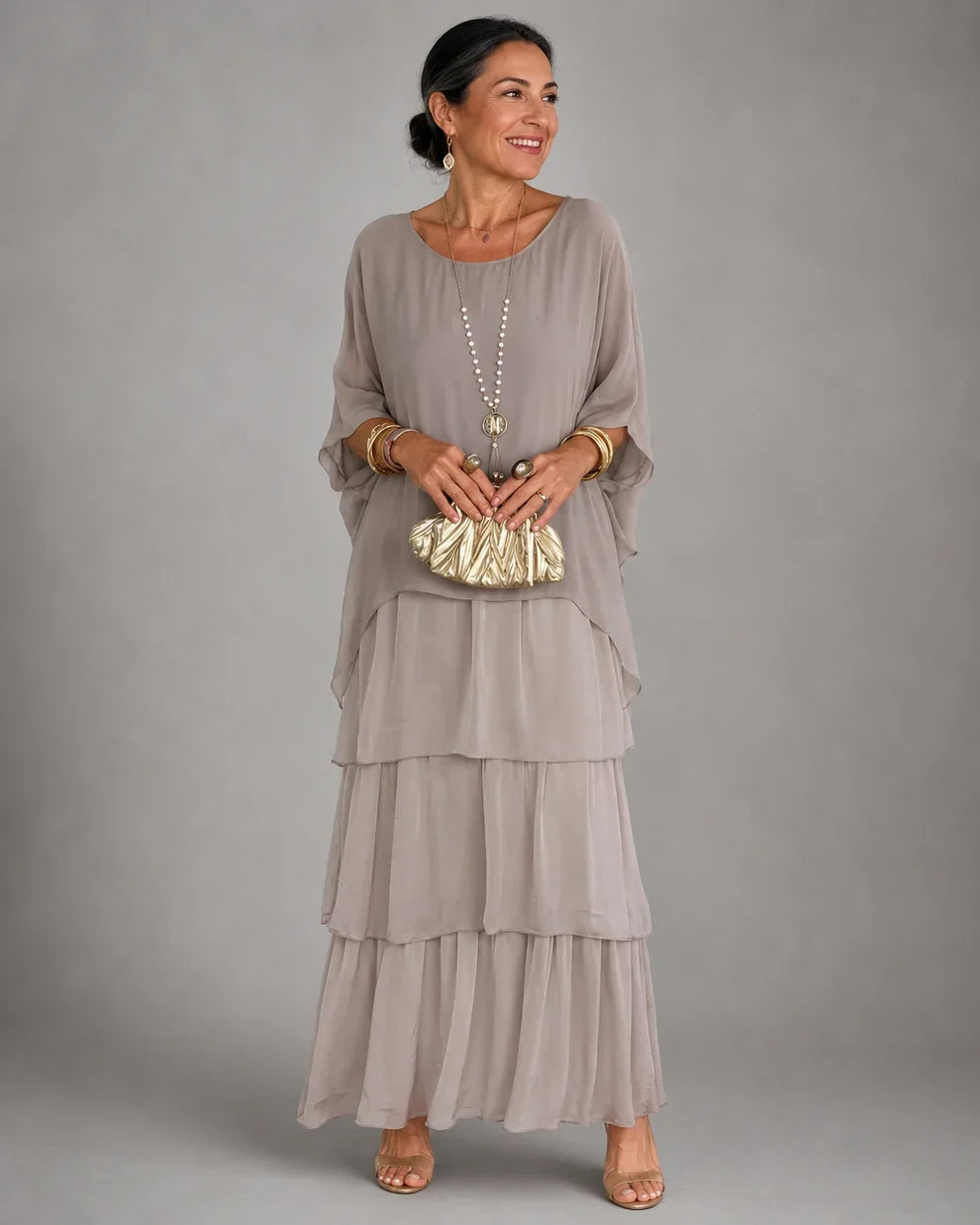 Ornella | Conjunto de blusa y falda con volantes