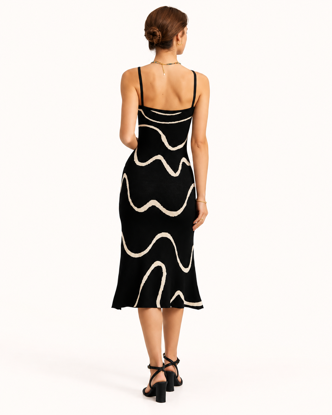 Vestido Silvia midi de punto con bajo en forma de sirena