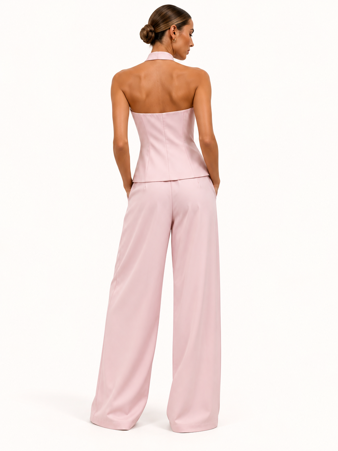 Conjunto Lucia de dos piezas con cuello mao y pantalones