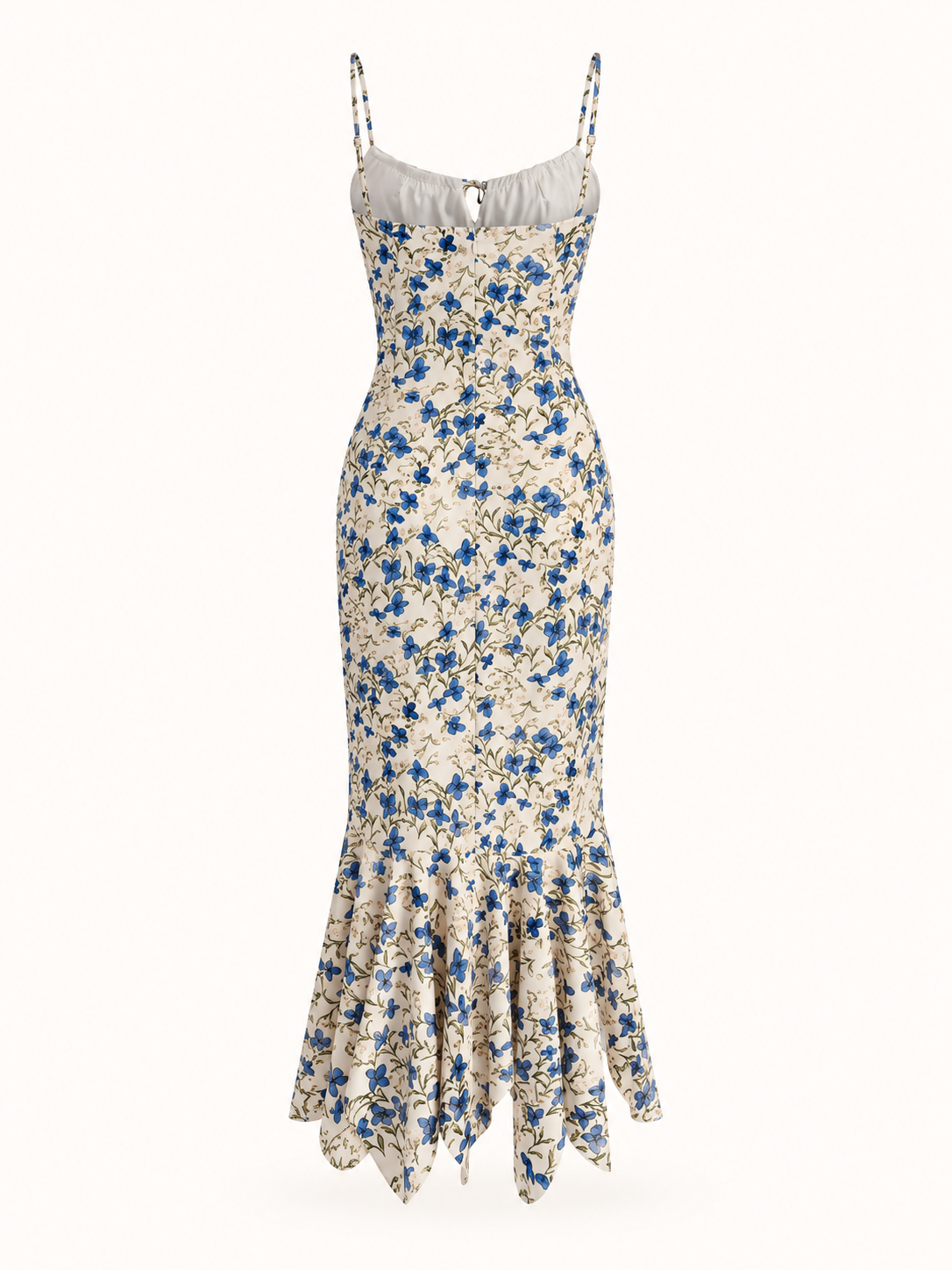 Vestido Aitana largo con estampado floral, nudo y bajo irregular