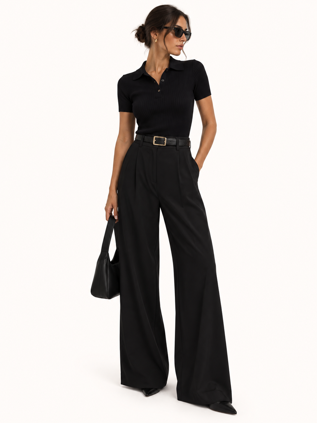 Pantalones Jimena de corte ancho lisos
