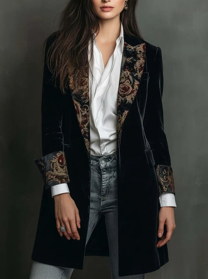 Marta | Blazer entallada con estampado barroco