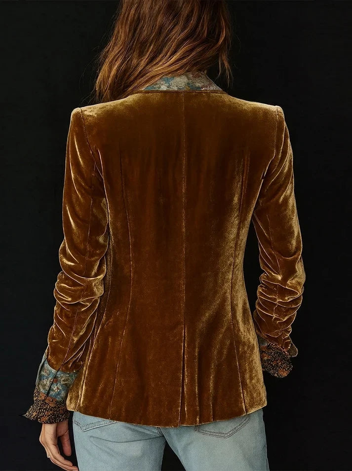 Marcela | Blazer de patchwork con estampado floral vintage