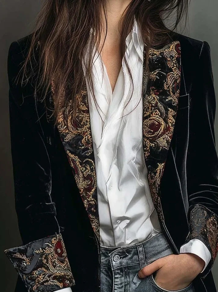 Marta | Blazer entallada con estampado barroco