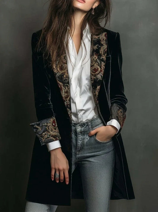 Marta | Blazer entallada con estampado barroco