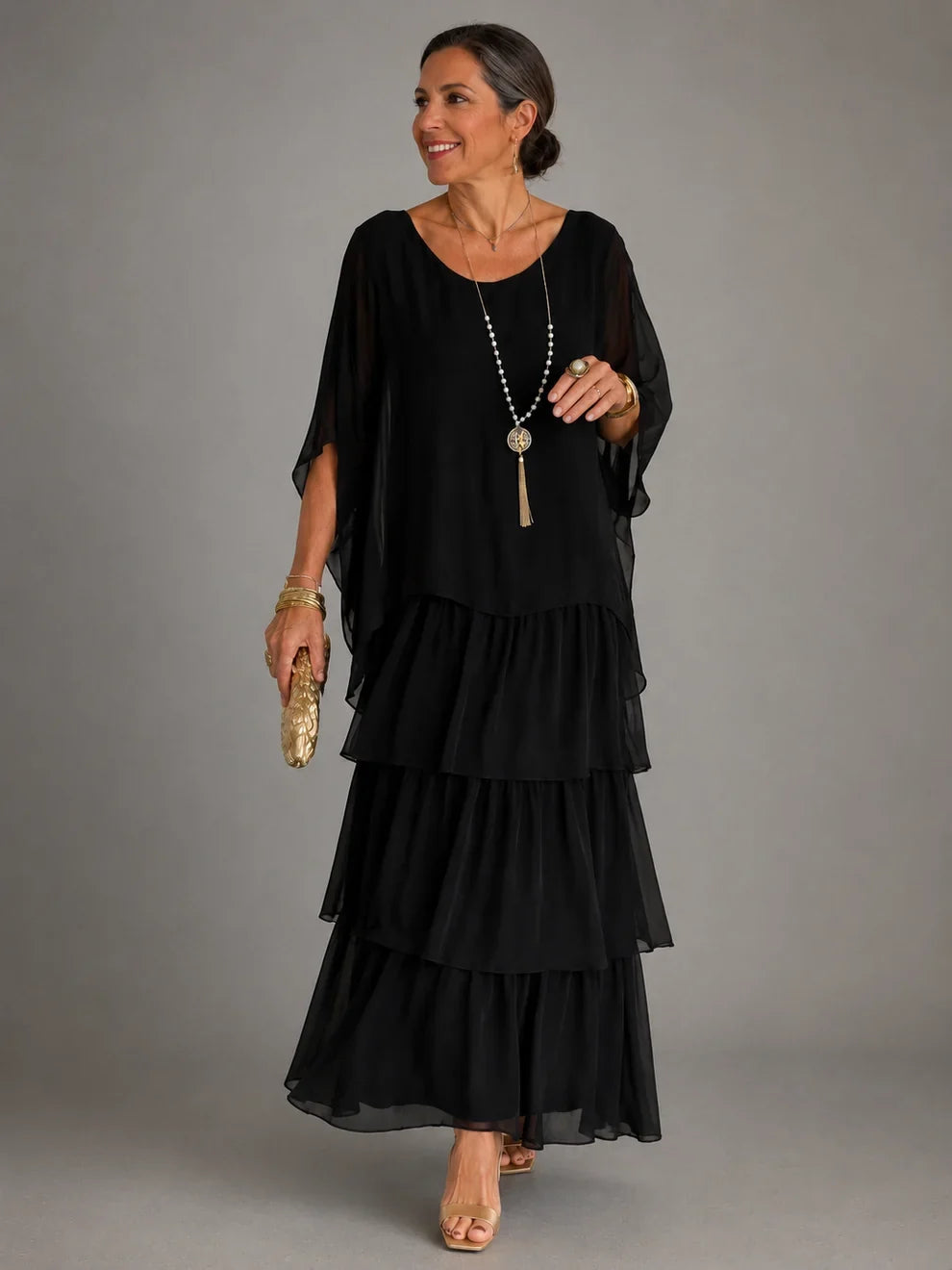 Ornella | Conjunto de blusa y falda con volantes