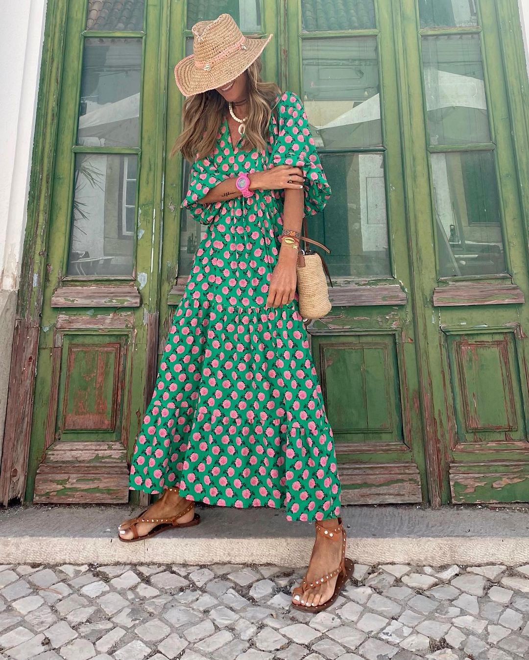 Ausonia | Vestido bohemio con escote en pico