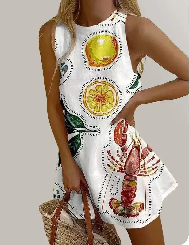Marisol | Minivestido evasé con estampado bohemio