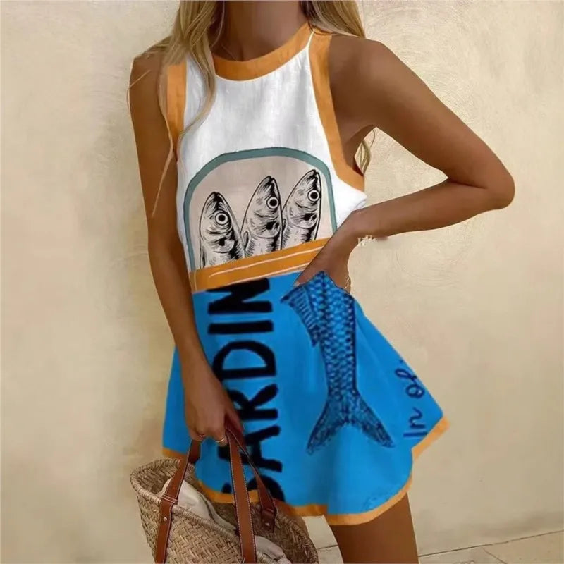 Marisol | Minivestido evasé con estampado bohemio