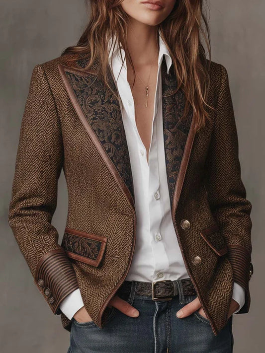 Consuelo | Blazer con inserciones de espiga