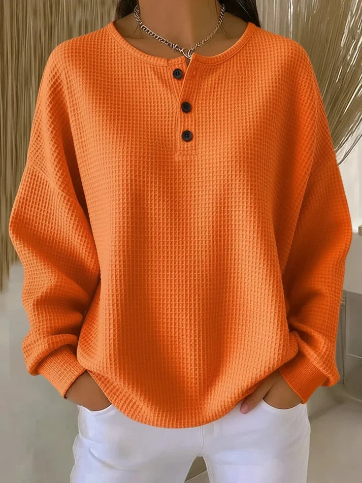 Vincenza | Sudadera con cuello henley en relieve