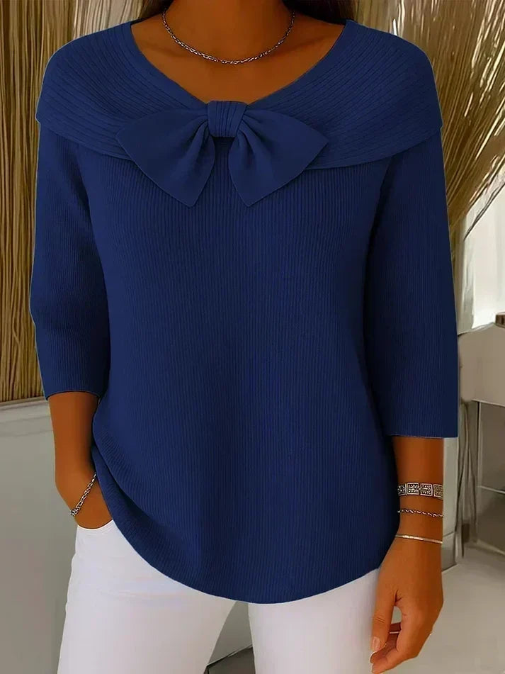 Filippa | Jersey con lazo y cuello redondo